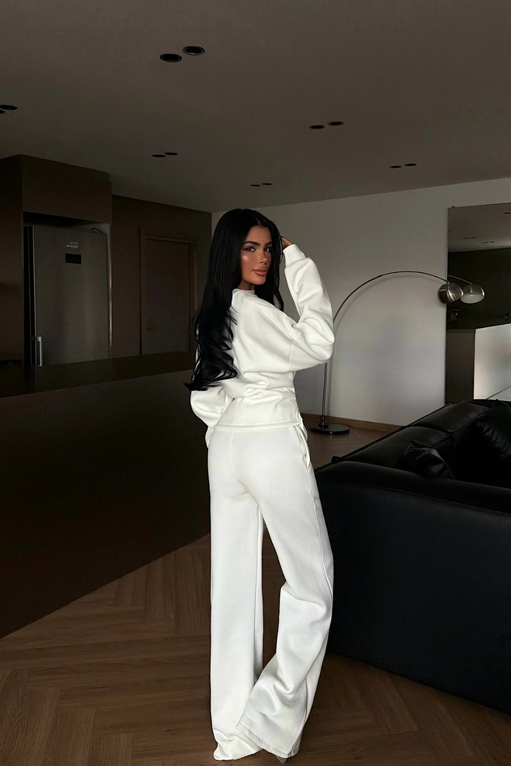 Veylora Sculpted Waist Wide-Leg Lounge Set