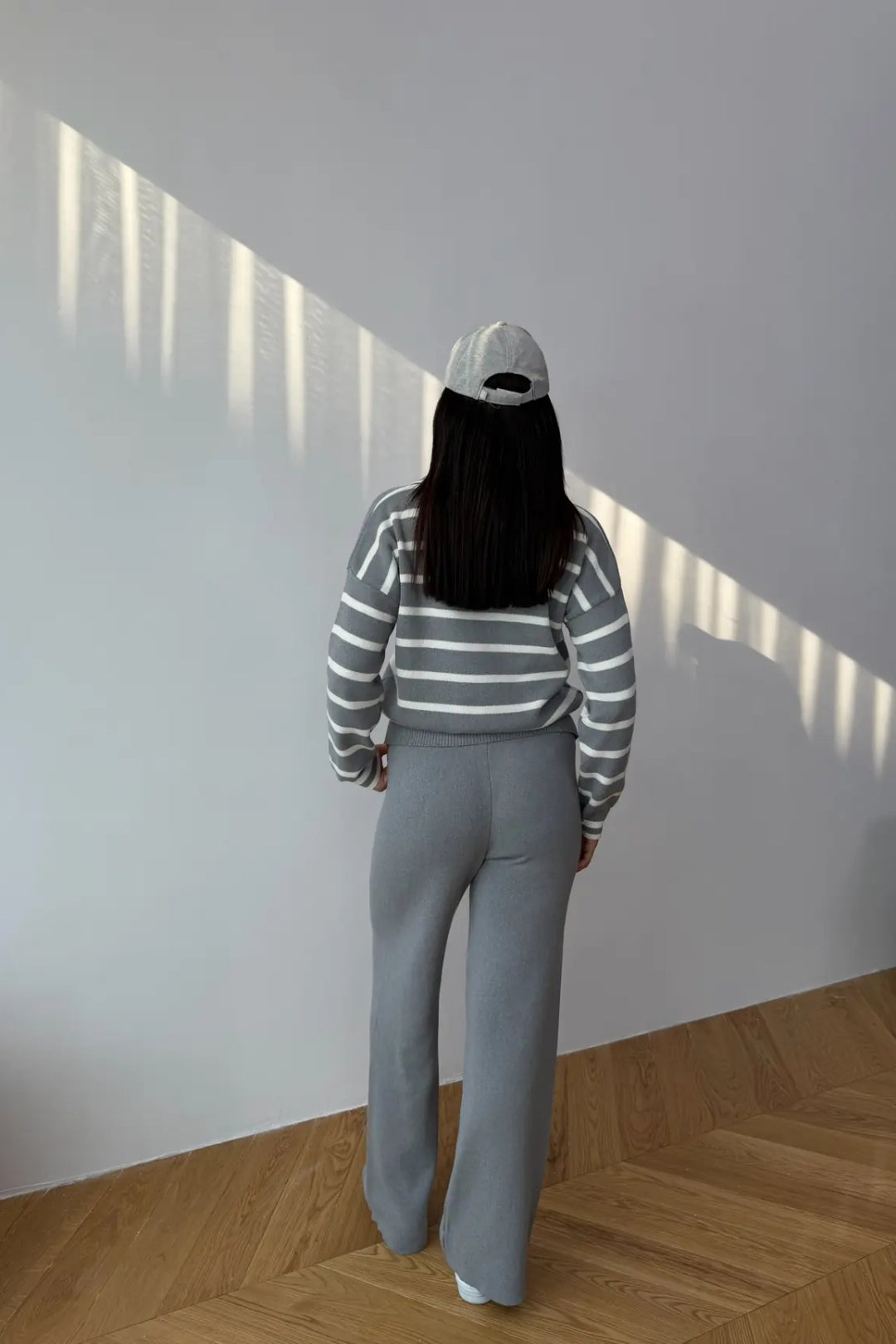 Blythe Striped Polo Knit Two-Piece Set