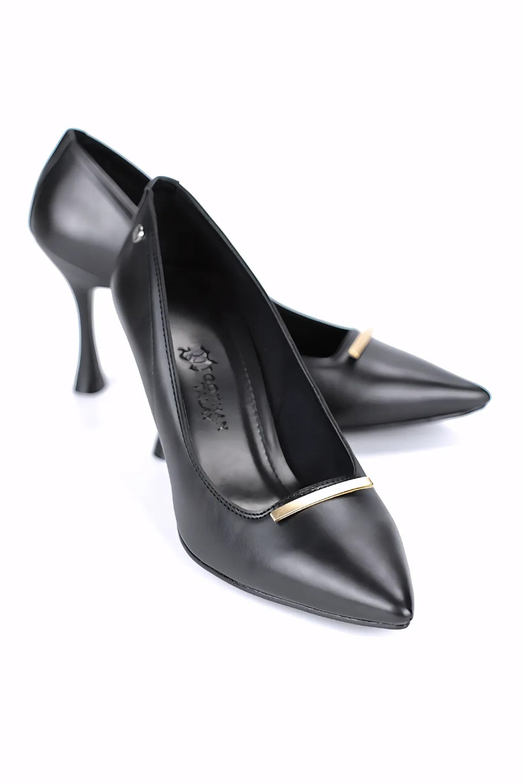 Arina 8 cm Siyah Kadın Topuklu Ayakkabı – İnce Çubuk Tokalı Rugan – Siyah Rugan