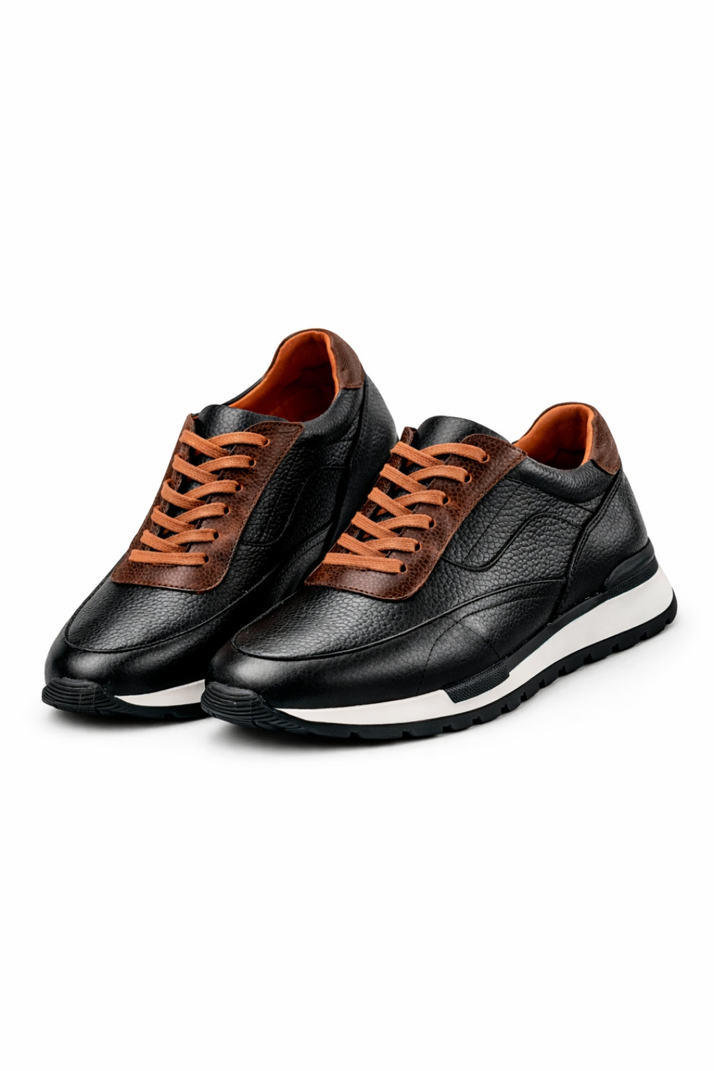Coffee-Black Genuine Leather Lightweight Thermo Sole Sneaker