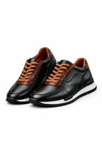 Coffee-Black Genuine Leather Lightweight Thermo Sole Sneaker