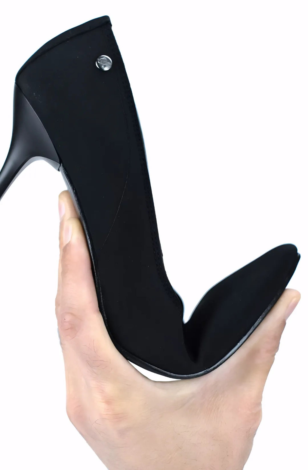 Polina Esnek Yumuşak Kaymaz Taban (8 cm) Siyah Rugan Köşe Fiyonk Kadın Topuklu Ayakkabı – Siyah Süet