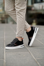 Yanko Siyah %100 Hakiki Deri Ultra Hafif Eva Taban Sneaker