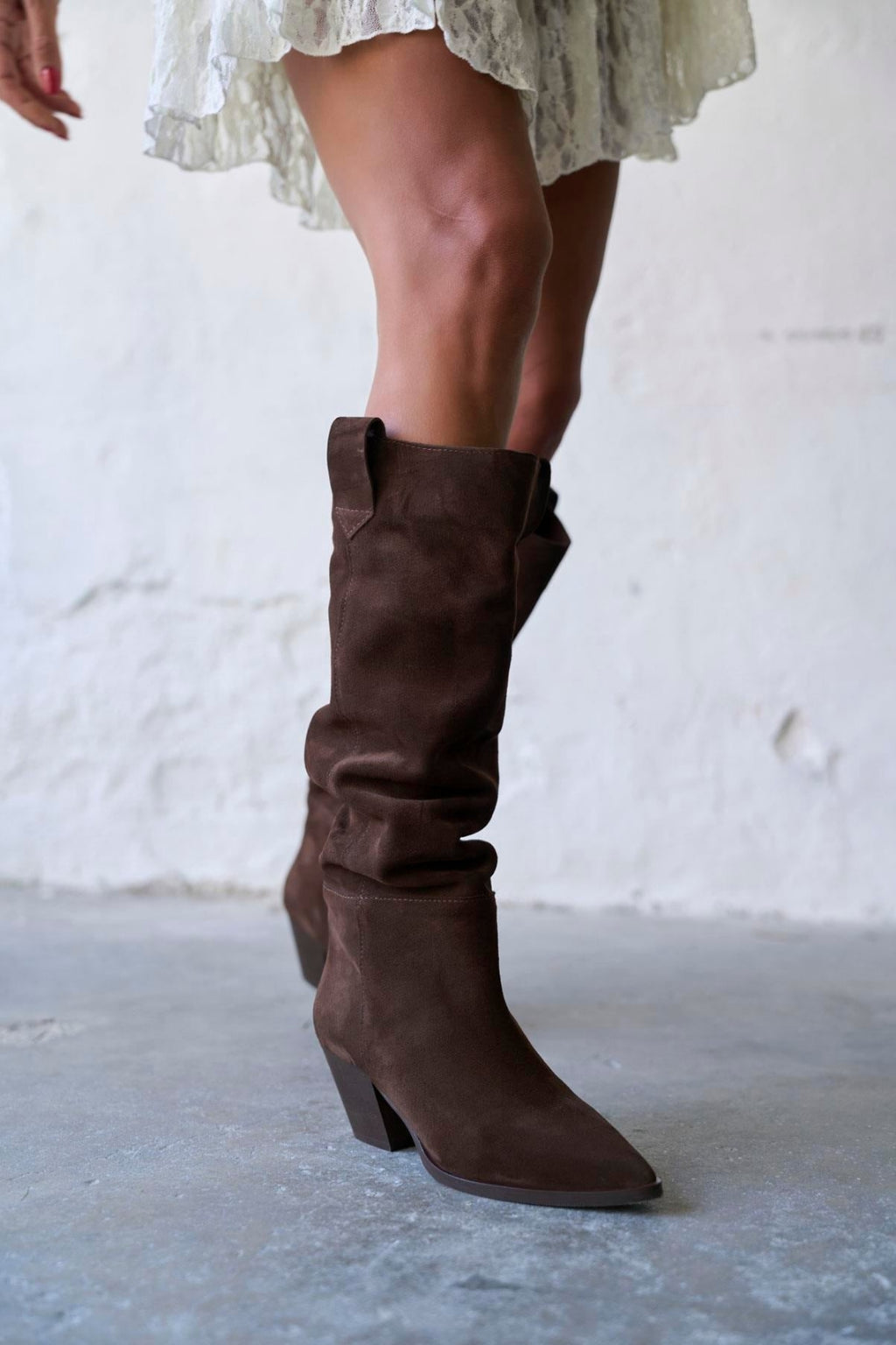 Kidney Real Suede Coffee Boots