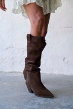 Kidney Real Suede Coffee Boots