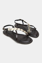 Amalfi Gold Medallion Flat Sandals – Beige
