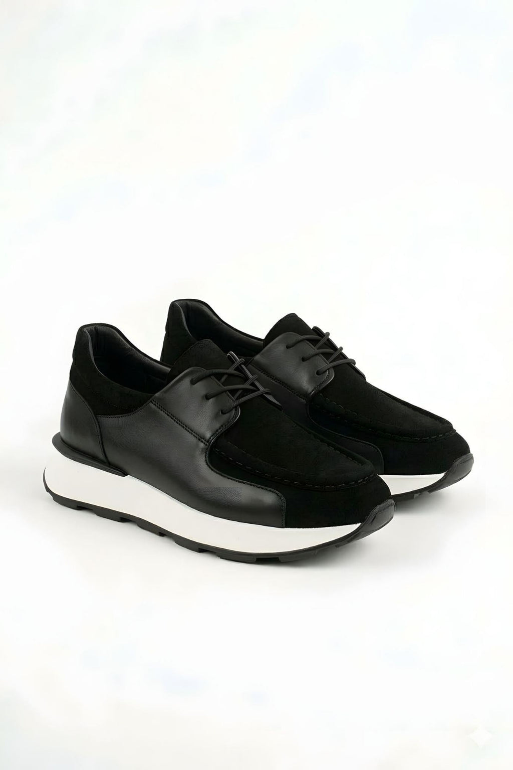 Siyah %100 Hakiki Deri Ultra Hafif Eva Taban Sneaker