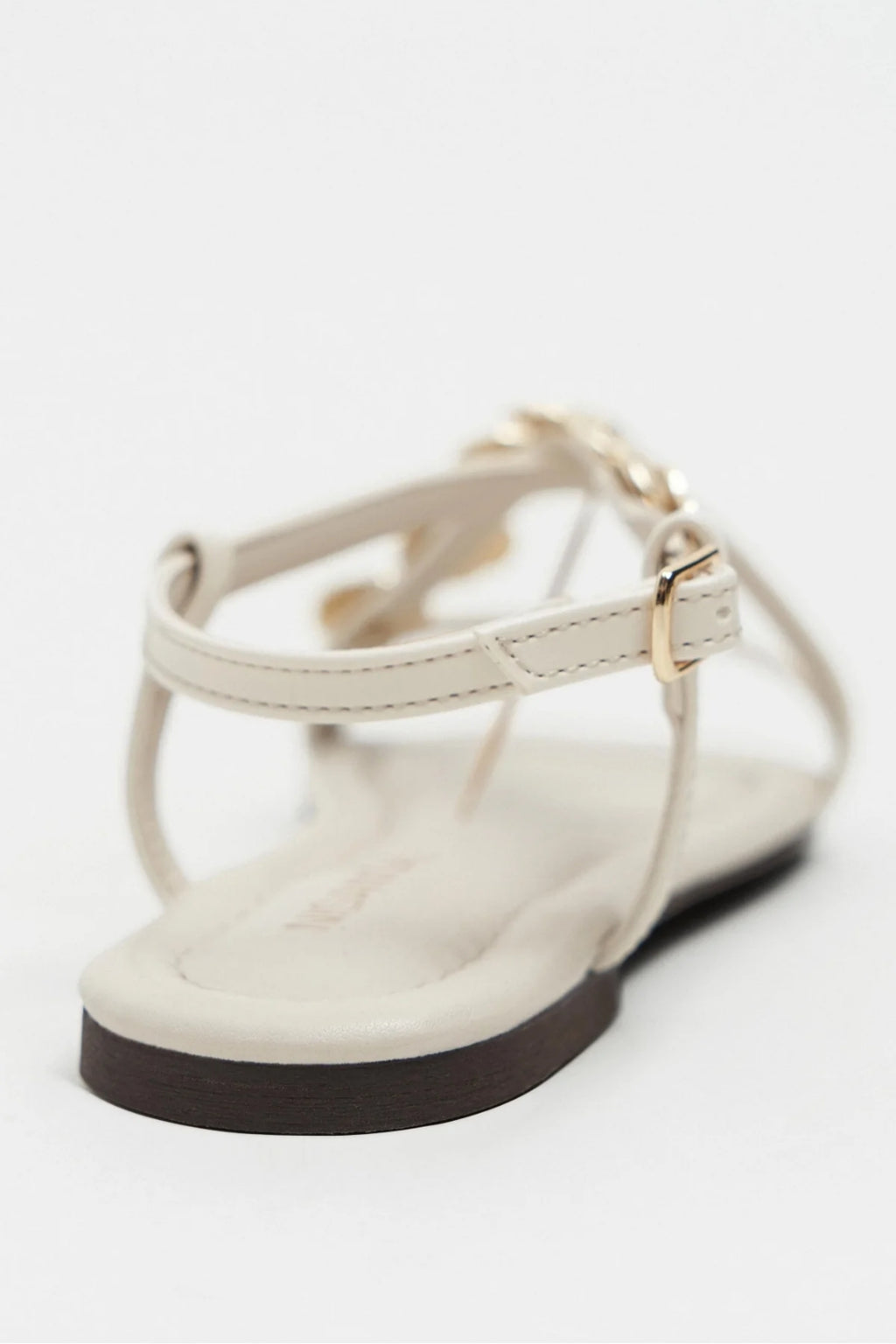 Amalfi Gold Medallion Flat Sandals – Beige