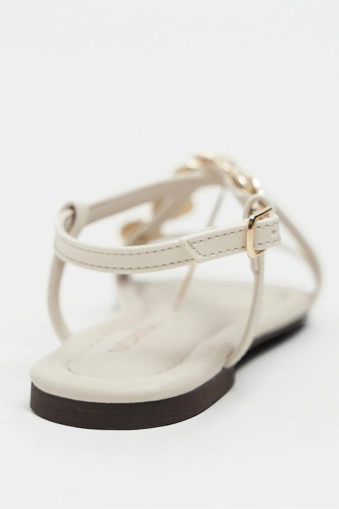 Amalfi Gold Medallion Flat Sandals – Beige