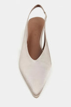 Wilson Slingback Satin Kitten Heels – Red