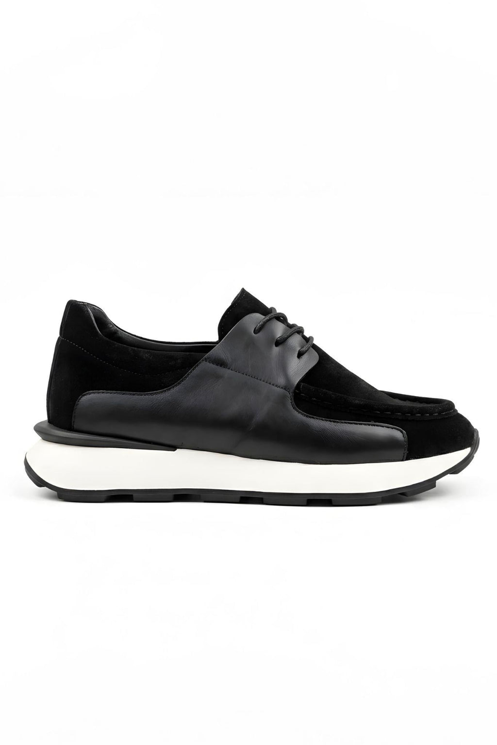 Siyah %100 Hakiki Deri Ultra Hafif Eva Taban Sneaker