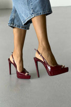 Heimdall Toka Detaylı 13 CM Platform Stiletto - Siyah