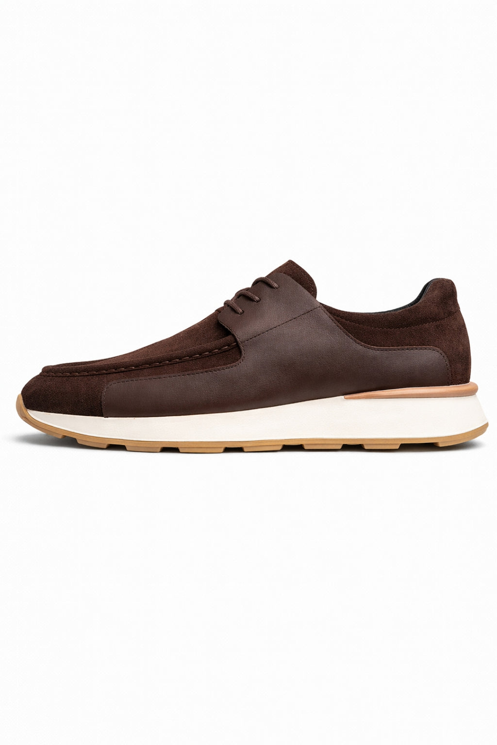 Brown 100% Genuine Leather Ultra Lightweight EVA Sole Sneaker