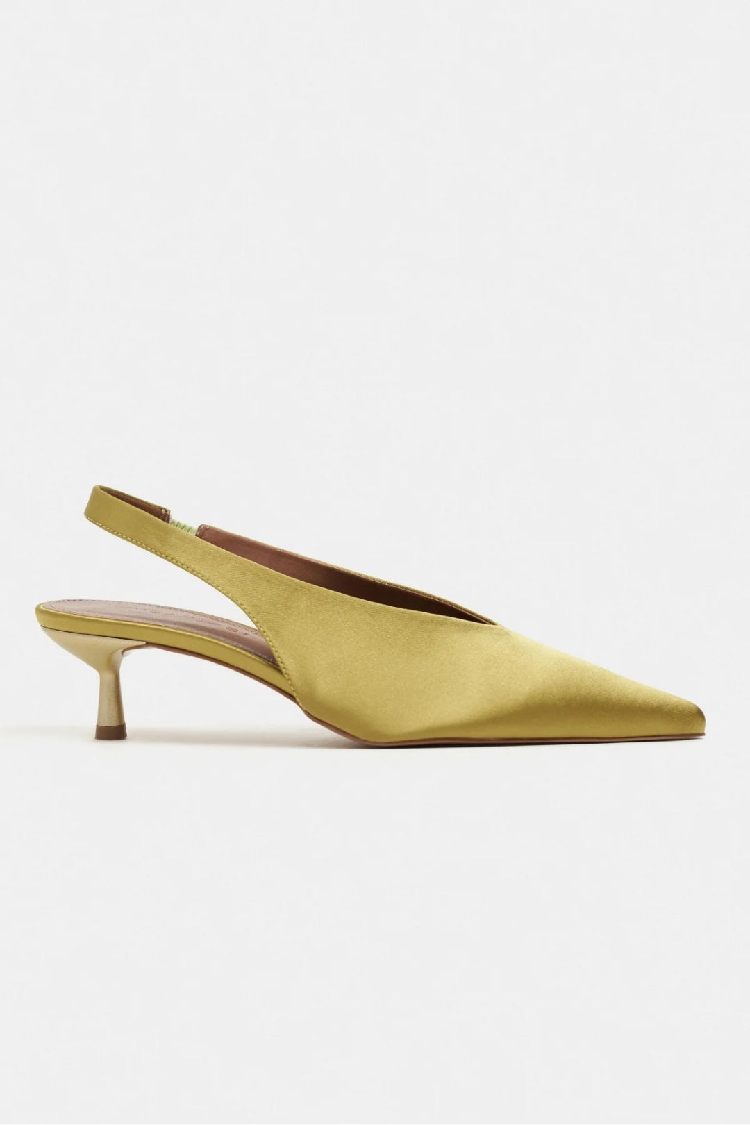 WILSON Satin Slingback Kitten Heel – Turquoise