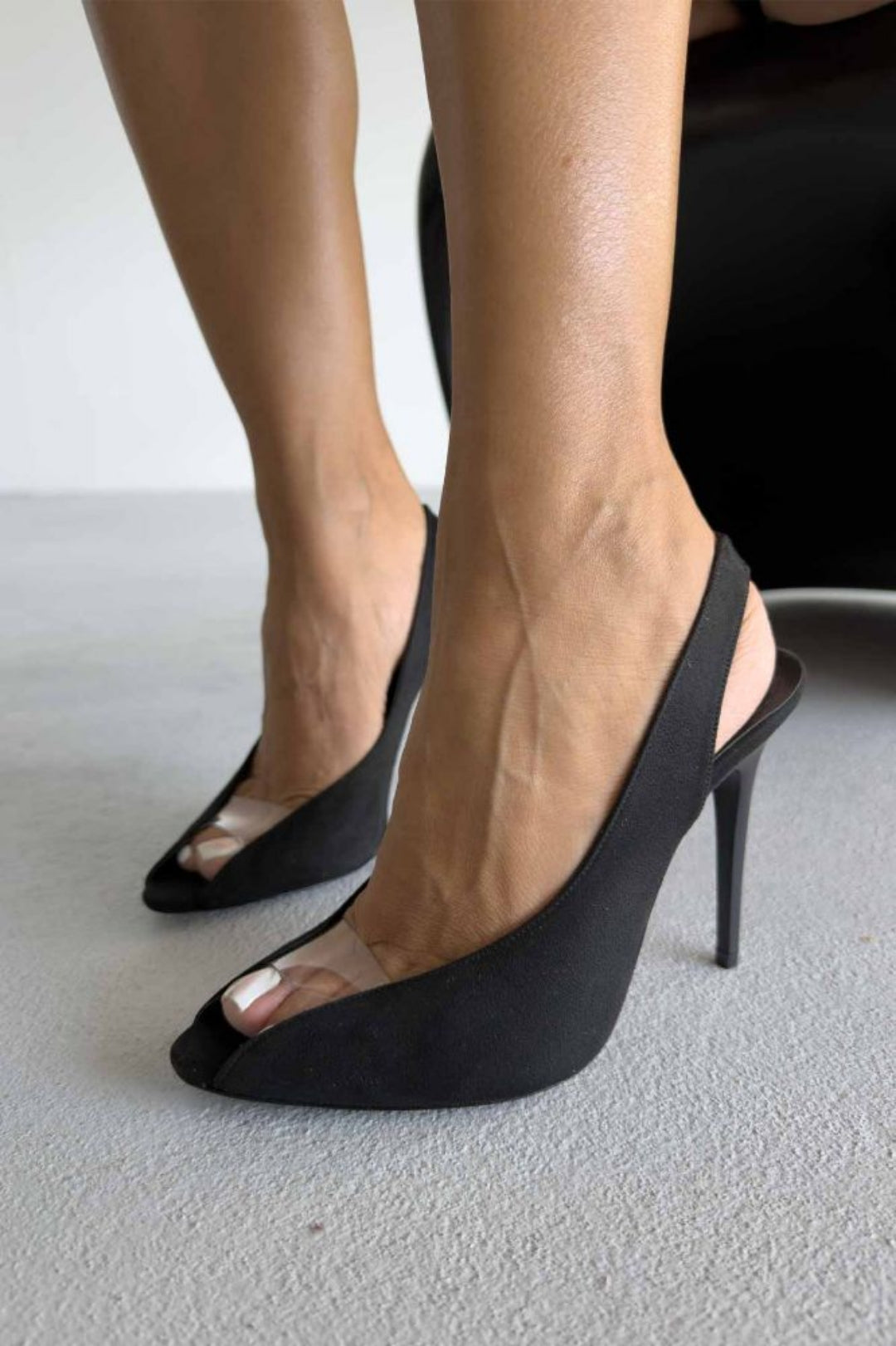 Antonella Şeffaf Detaylı 10 CM İnce Topuklu Stiletto