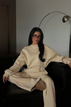 Veylora Sculpted Waist Wide-Leg Lounge Set