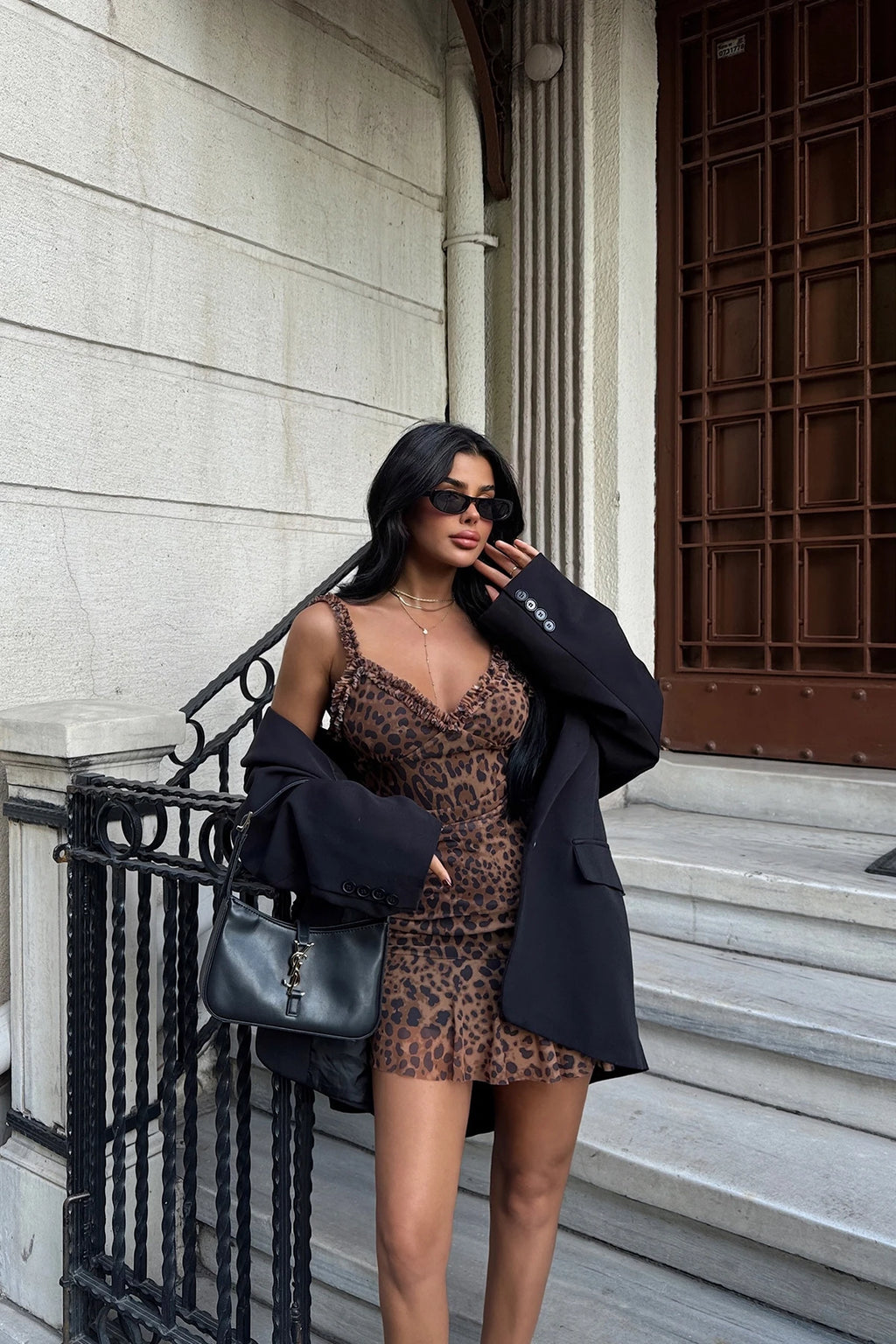 Mia Leopard Patterned Mini Tulle Dress