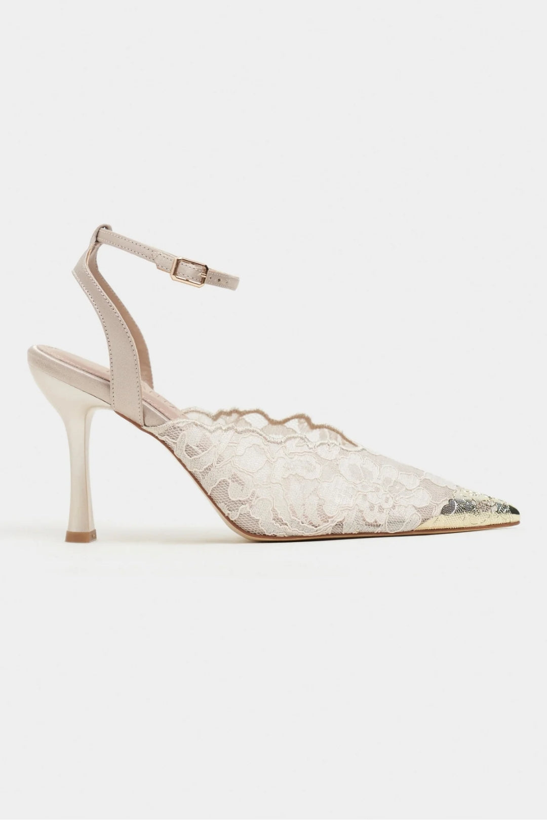 Celestia Royale Lace Couture Ankle Strap Heels – Burgundy